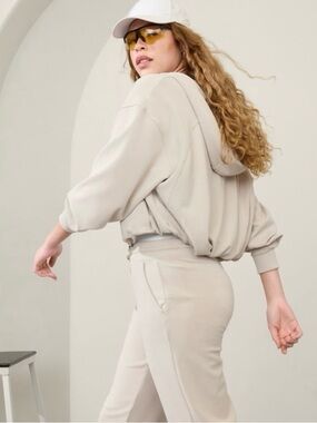 Athleta Cream Full-Zip Hoodie Jacket